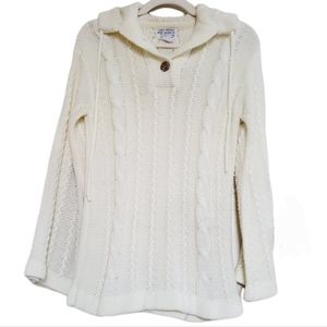 Vintage Cable Knit Pullover Knit Hoodie